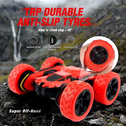 Remote Control Car, 4WD 2.4Ghz RC Stunt Car Toys Double Sided Running 360°Rotating High-Speed Vehicle, Kids Toy Cars Ideal Gift for Boys Girls No Battery - Thumbnail 2