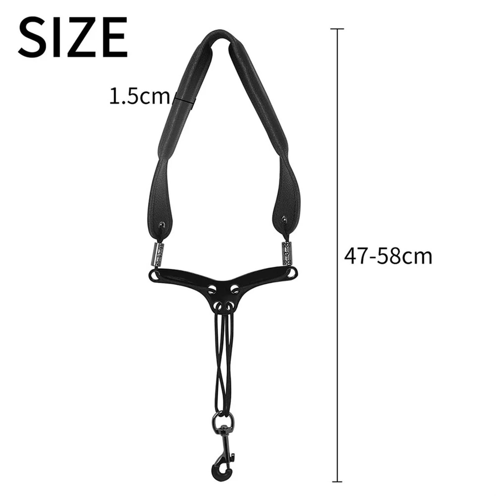 Sangle de cou de Saxophone réglable en cuir rembourré, harnais de Saxophone, ceinture suspendue, accessoires d'équipement de musique(Brown)