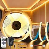 KSIBNW LED Streifen 5M Warmweiss 3000K, Dimmbar 24V COB LED Strip Set mit...