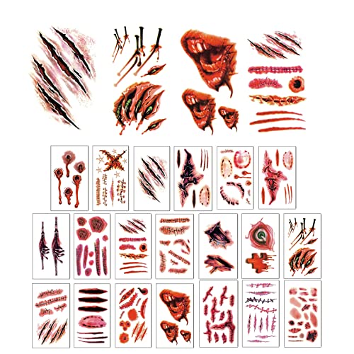JKDHJK 20 Feuilles De Tatouage Halloween Tatouage éphémère Faux Tatouage Pour Hommes Et Femmes, Bras, épaule, Fournitures De Fête D'halloween Cover
