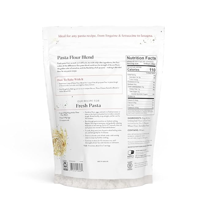Harina para Pasta King Arthur, Molida Fina, 3 lb, Blanca miniatura 2