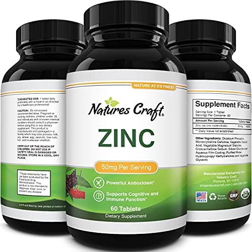 Pure Zinc Supplement 50 mg Zinc Immune System Booster and Natural