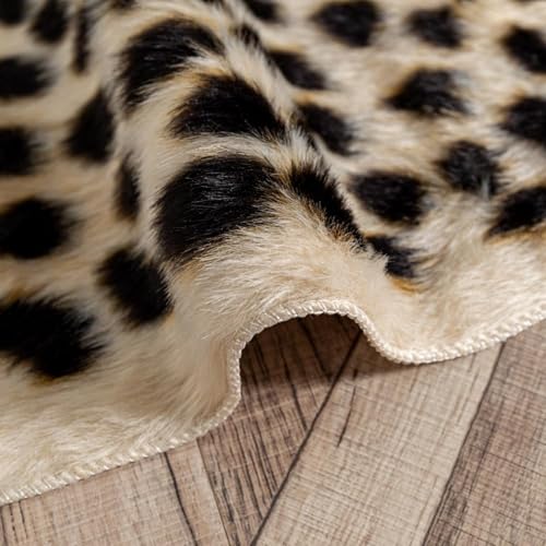 Leopard Rug Cheetah Rug Animals Printed Hide Mats Faux Fur Cowhide Skin Carpet for Home Office, Livingroom, Bedroom, 5.3ft x 6.6ft by Asuprui - Image 8