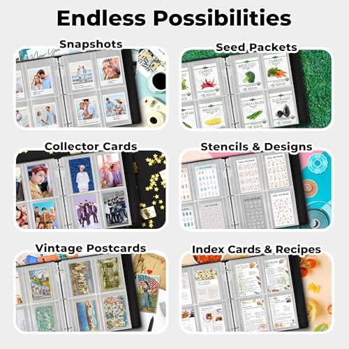 image for Dunwell Photo Sleeves for 3-Ring Binder, (3.5x5, 10 Pack) for 80 Pictu