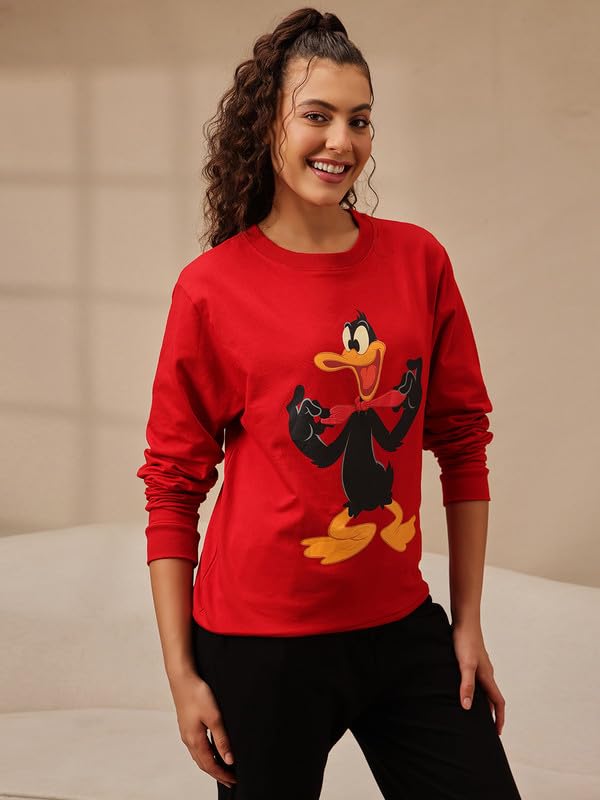 Image of Clovia Women's Terry Cotton Winterwear Sweatshirt