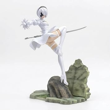 Nier Automata 2B Collectible Decorative Figure for Desk Bookshelf Gaming Room Office Ideal for Birthday Anniversary Valentines Day 2B - White