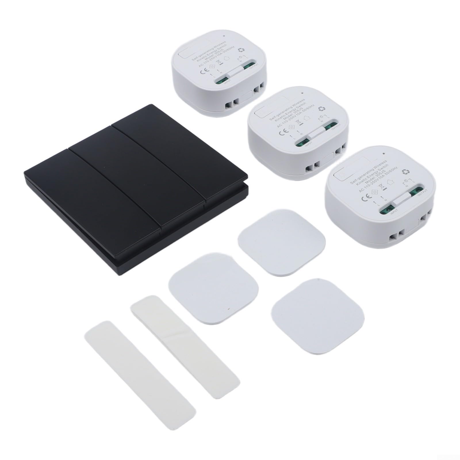 Interruptor de luz de control remoto inalámbrico autoalimentado, impermeable, no necesita cableado, portátil, flexible, fácil instalación, gestión inteligente para iluminación interior y exterior, 1