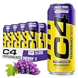Cellucor C4 Original Carbonated Zero Sugar Energy Drink, Pre Workout Drink + Beta Alanine, Purple Frost, 16 Fl. Oz (Pack of 12)