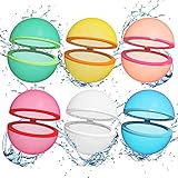 Pool Toys for Water Balloons，2.4inch Reusable Water Balloons Self-Sealing is Easy to Fill Quickly，Outdoor Water Toys 6 Pieces，Pool Toys for Kids Ages 4-12