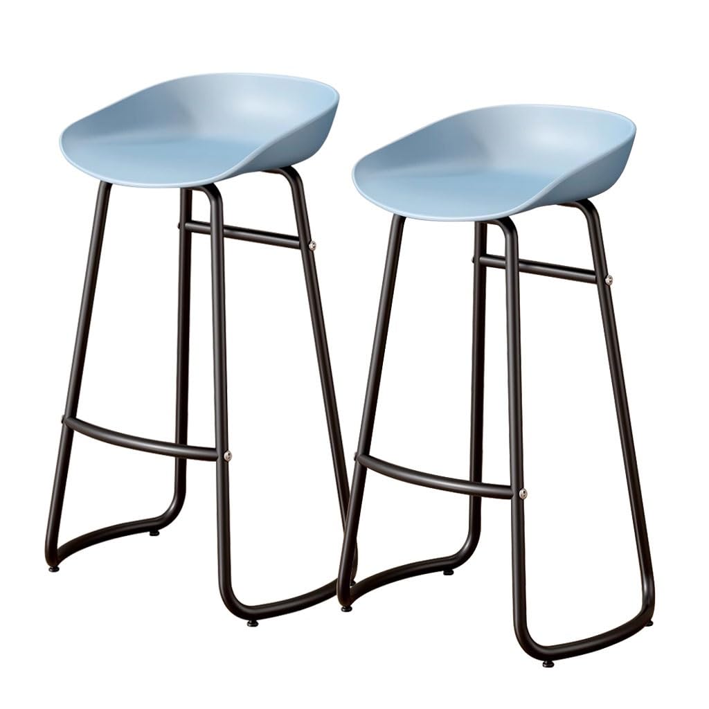 Tabourets de bar roses 75 cm lot de 2 chaise haute design dossier bas en métal