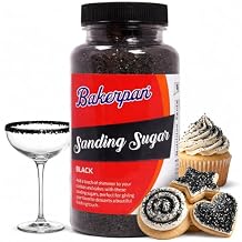 Bakerpan Black Sanding Sugar for Baking & Cookie Decorating - 5 oz Decorating Sugar Sprinkles for Cookies, Cakes & Cocktails | Kosher, Gluten-Free, Made in USA