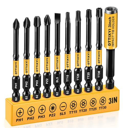 DTTIYXI 10PCS 3'' Long Magnetic Screwdriver Bits Set: Impact...