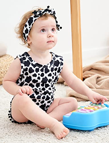 Ahegao 0-24 Months Baby Floral Romper Toddlers Outfits Infant Playsuits + Headband Jumpsuit3