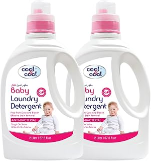 Cool & Cool Baby Laundry Detergent 2 Liter(Pack of 2) - Gentle, Effective and Thorough Cleaning, Dye Free & Bleach Free,Safe for Babies and Kids - 4 Liters