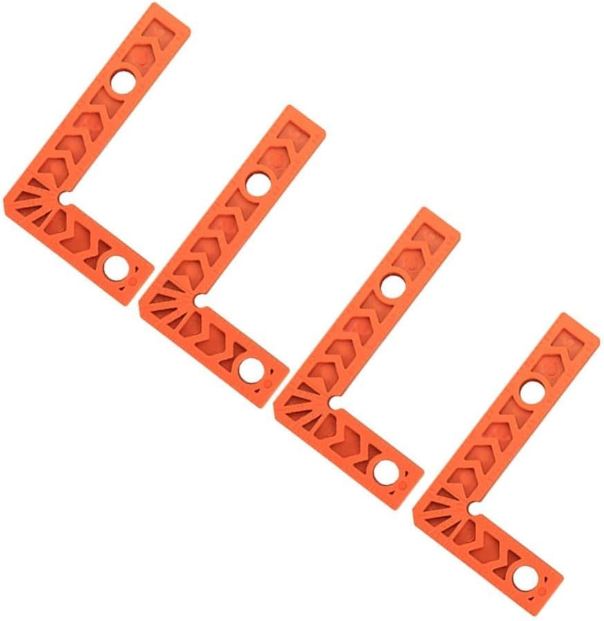 4-Piece 90-Degree Right Angle Positioning Squares Woodworking – Aluminum Carpenter Clamping Fixture Set, 80 x 50 x 20 mm, Orange, DIY Cabinets, Drawers & Furniture Assembly