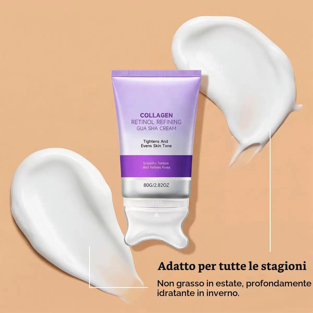 Crema Gua Sha con collagene e retinolo, per rassodare e rassodare il collo, anti-invecchiamento, idratante, rassodante e levigante per viso e collo, cura quotidiana (1)
