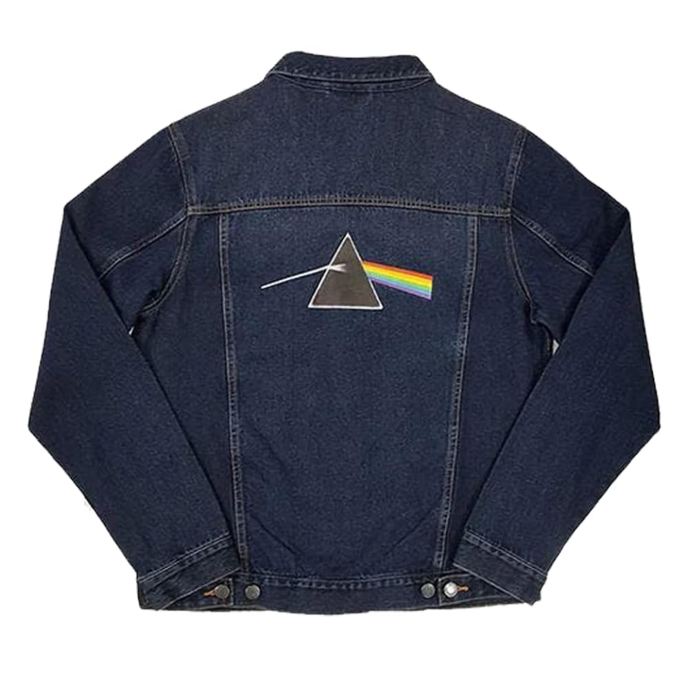 PINK FLOYD Denim Veste Dark Side of The Moon Band Logo Nouveau Officiel Unisex