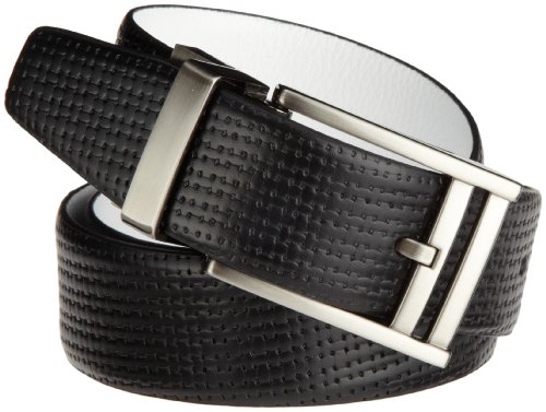Nike Men's Reversible Basket Texture Belt,Black/White,42