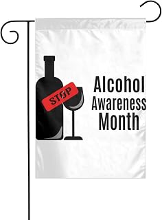 Red Ribbon For Alcohol Awareness Month Flags Garden Flag Yard Sign Banner Backdrop Festival Party Home Decoration 12"X18"