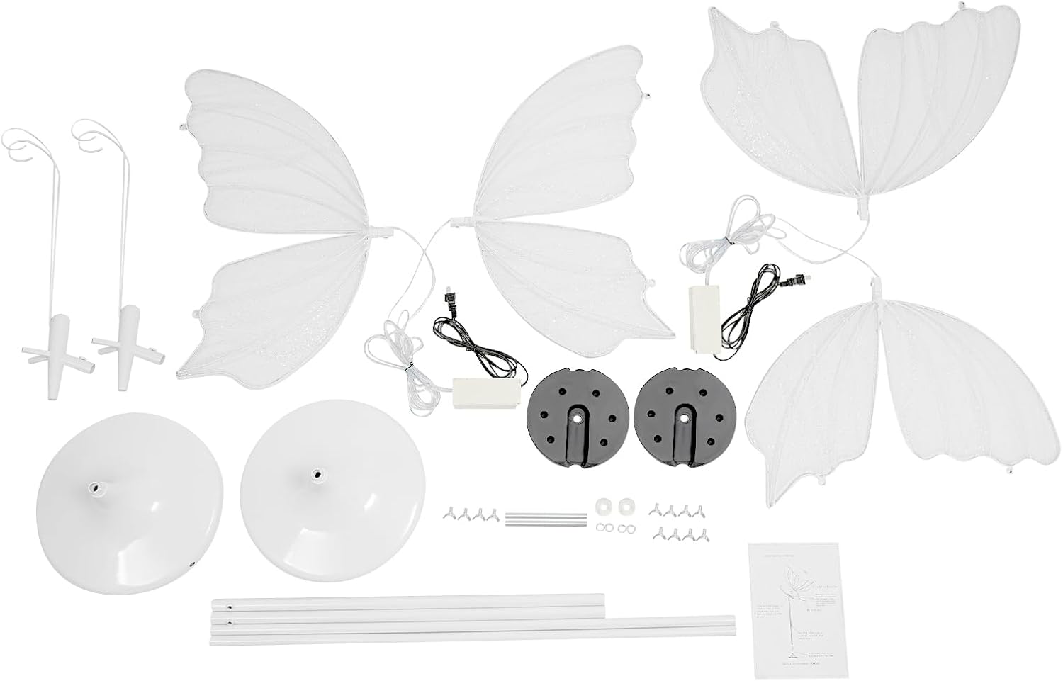 2PCS Wedding Butterfly Floor Lamp Romantic Glowing LED Butterfly Wedding Decoration Creative Butterfly Hanging Floor Props with 57.5-70.1inch Adjustable Height for Wedding Party