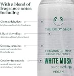 The Body Shop Musque blanc Body Mist 100ml, All-Over Fragrance Mist avec un doux parfum de musc floral, sans cruauté avec des aldéhydes propres et du jasmin pour l'usure quotidienne