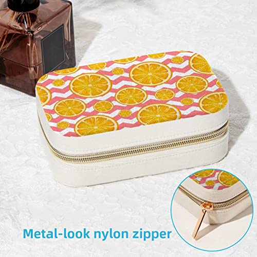 Rangement bijoux voyage sans nœuds boîte orange et zigzag