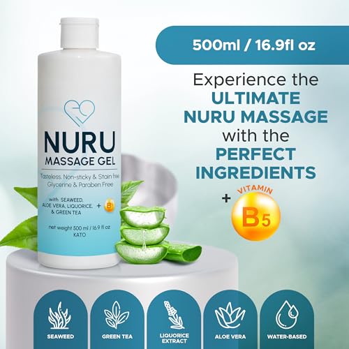 Image of Nuru Massage Gel 16.9 fl oz, Organic Aloe Vera, Water Based, Body-to-Body | Body-to-body massage oil alternative. Organic aloe vera, seaweed, green tea, licorice & vitamin B5. Paraben free.