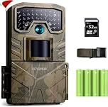 CEYOMUR Fototrappola 48MP 4K 30fps, Fotocamera caccia con IR Visione Notturna, Timer e Design Impermeabile IP66 con scheda SD da 32GB e batterie per la Caccia e l'osservazione la Fauna