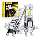AUXITO Upgraded H7 Bulbs, 50000LM 1000% Brighter, 6500K Cool White, 1:1 Beam Pattern, Plug-N-Play with Cooling Fan, Pack of 2