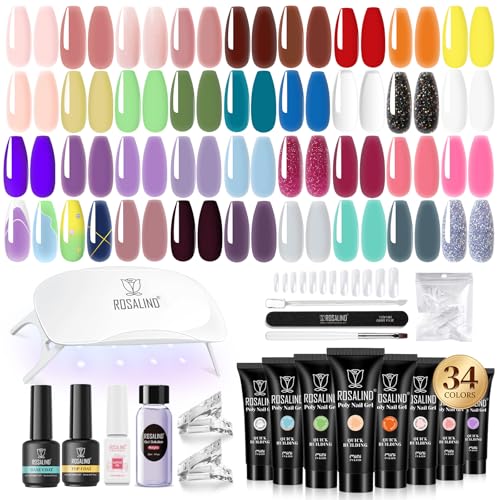 ROSALIND Coloful Poly Nail Gel Kit -34 Colors + Neon
