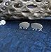 Bison Stud Earrings Polished Sterling Silver Handmade in USA