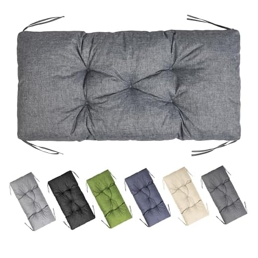 Garronda Impermeabile Cuscino per Panca da Esterno 100 x 50 Cuscini da Esterno adatto a Giardino Balcone e Terrazza in Poliestere per Divani Sedute e Mobili Outdoor Resistente Grigio GD-0219