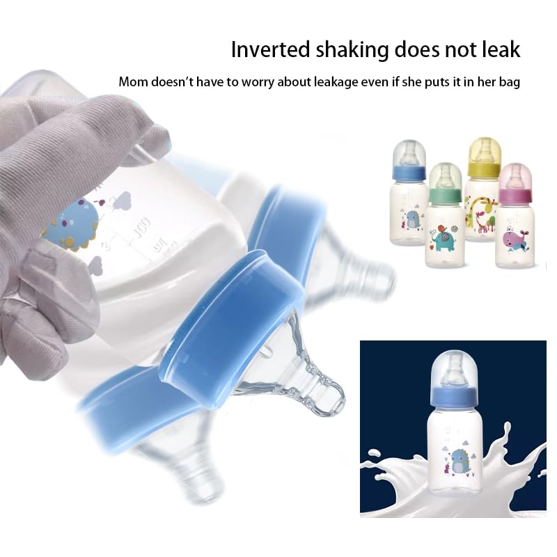 Vista 4 de Paquete de 4 biberones anticólicos de 5 oz (2.0 fl oz) para recién nacidos, sin BPA, transición de lactancia materna, ventilados para alivio