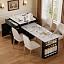 Black Wood Grain + Faux Marble Table + Mdf