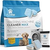 FURME Washing Machine Cleaner MAX Tablets for Pet Owners – 24 Pack Deep Cleaning Descaler for HE Front & Top Load Washers – Removes Pet Hair Odor, Residue & Grime – Septic Safe – 12 Month Supply