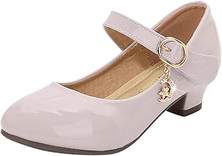 Zapatos de niña de tacón alto Zapatos princesa Estudiante de primaria Zapatos individuales Zapatos de cuero Zapatos de noche Sandalias de bicicleta Mujer