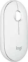 Mouse sem fio Logitech Pebble 2 M350s com Clique Silencioso, Design Slim Ambidestro, Conexão Bluetooth e Pilha Inclusa - Branco