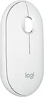 Mouse sem fio Logitech Pebble 2 M350s com Clique Silencioso, Design Slim Ambidestro, Conexão Bluetooth e Pilha Inclusa - Branco