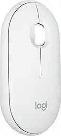 Mouse sem fio Logitech Pebble 2 M350s com Clique Silencioso, Design Slim Ambidestro, Conexão Bluetooth e Pilha Inclusa - Branco