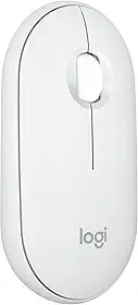 Mouse sem fio Logitech Pebble 2 M350s com Clique Silencioso, Design Slim Ambidestro, Conexão Bluetooth e Pilha Inclusa - Branco