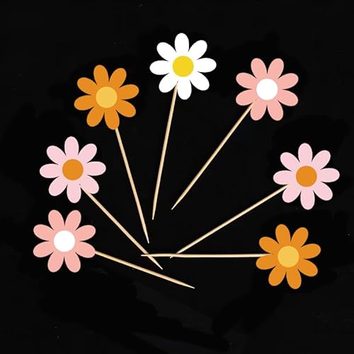 E-Asum DSA00689 24Pcs Daisy Cupcake Toppers thumb #2