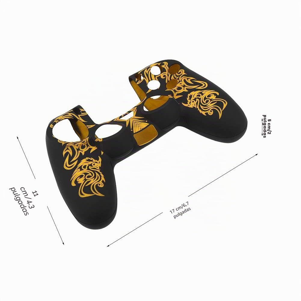 Estuche para Controlador ps4, Estuche de Silicona Suave Skin Grip Shell para el Controlador Playstation 4 PS4(Amarillo Negro)