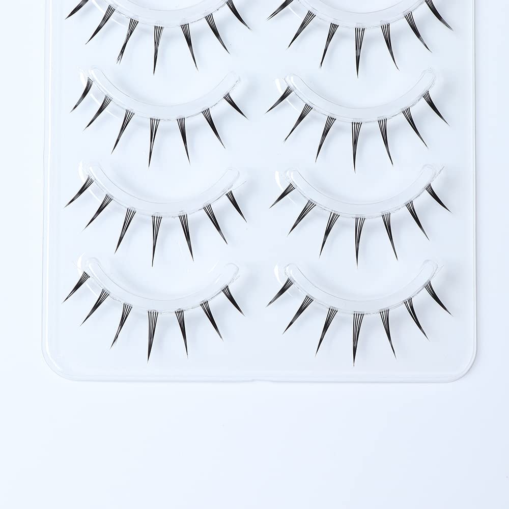Emotao Japanese Style False Eyelashes Makeup Manga Lashes Cosplay Anime Eyelash Lashes Doll Eye Natural 5 Pairs Asian False Eyelashes Pack Look Like Individual (manga lashes（M9-01）)