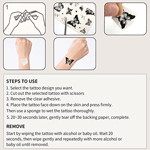 15 Sheets Butterfly Flower Temporary Tattoos 100Pcs Waterproof Fake Tattoos Stickers For Women Girls Party Birthday #TOP6