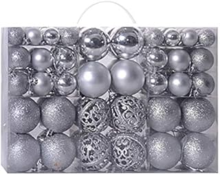 Fewear 100pcs Christmas Ornaments Balls for Xmas Christmas Tree - Christmas Tree Decorations Hanging Ball for Holiday Wedding Party Decoration (Silver)