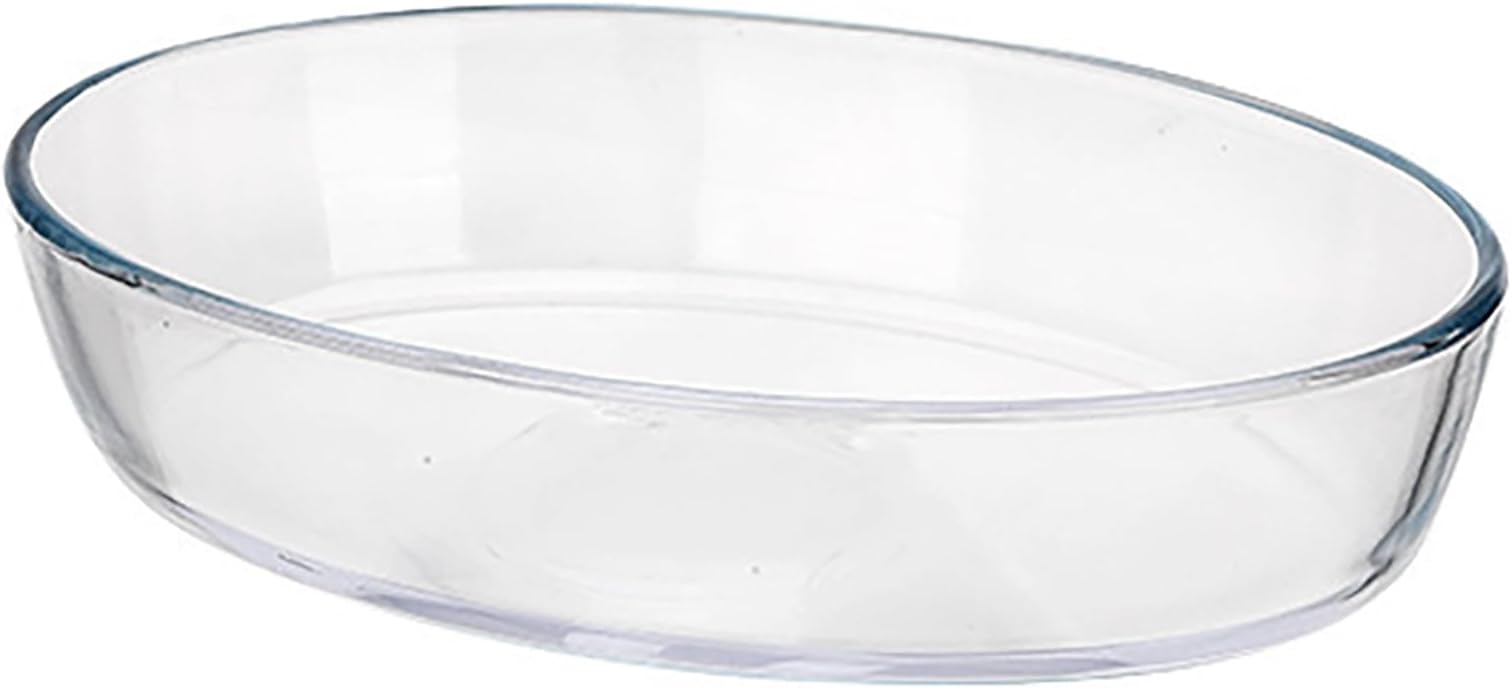 Bakeware Set Clear Glass Oven Safe Casserole Bakeware Casserole Plate Glass Suitable for Everyday Use in Kitchen Banquet Microwave Safe (Oval-3.0L)