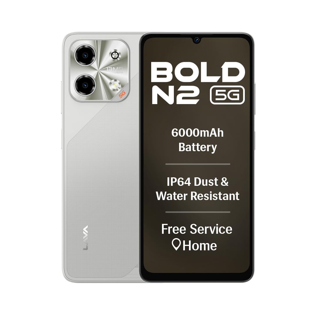 Lava Bold N2 5G (Regal Gold, 4GB RAM, 64GB Storage) | 6000 mAh Super Battery | Octacore Ultrafast Processor | Biggest 6.75 (HD+) 120Hz Display | IP64 Dust & Water Resistant | Free Service @ Home-image-11