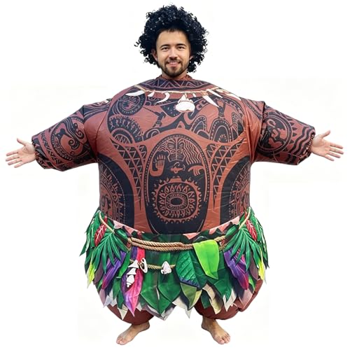 jolinov Adult Maui Inflatable costume maui halloween costume for mens Inflatable luau costume (Adult)
