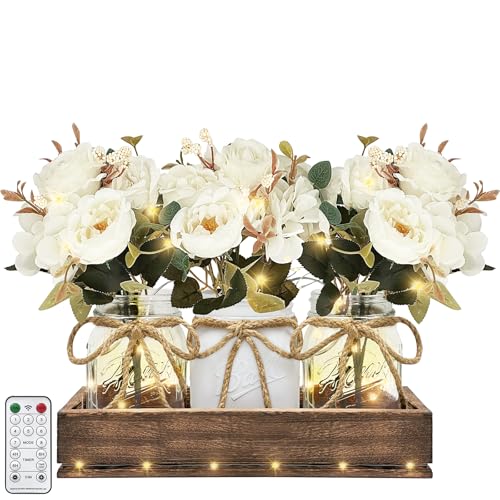 HOMECOR Mason Jar Centerpiece Table Decor for Dining Room -