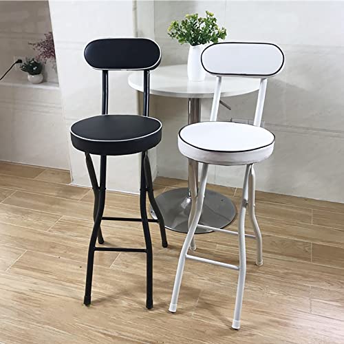 Zyledw Portable Folding Stool, Heavy Duty Fold Up Stool Metal Foldable Stool For Adults Kitchen Garden Bathroom Collapsible Round Stool, 300 Lbs Capacity (Color : Black, Size : Sitting Height: 24In) #TOP5